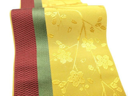 平和屋着物●本場筑前博多織　半幅帯　枝桜文　正絹　逸品　CABG9074hy