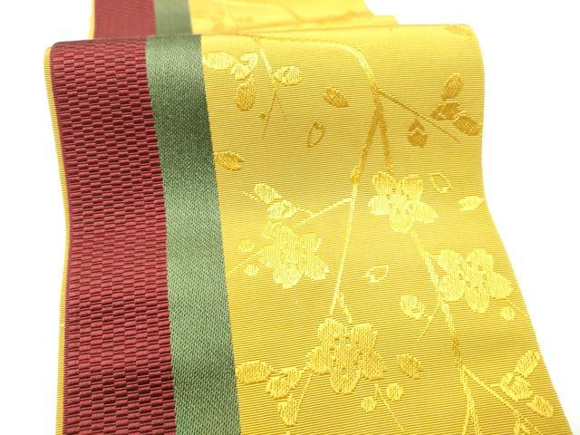 平和屋着物●本場筑前博多織　半幅帯　枝桜文　正絹　逸品　CABG9074hy