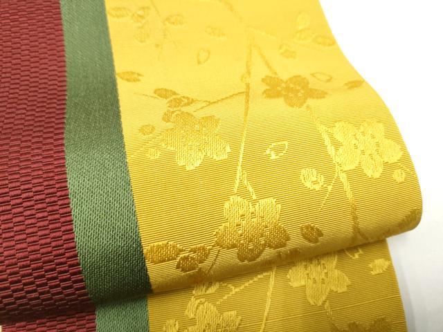 平和屋着物●本場筑前博多織　半幅帯　枝桜文　正絹　逸品　CABG9074hy