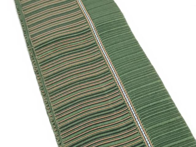 平和屋着物●男性　本場筑前博多織　角帯　よろけ縞　正絹　逸品　CABG9091hy