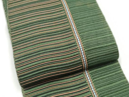 平和屋着物●男性　本場筑前博多織　角帯　よろけ縞　正絹　逸品　CABG9091hy