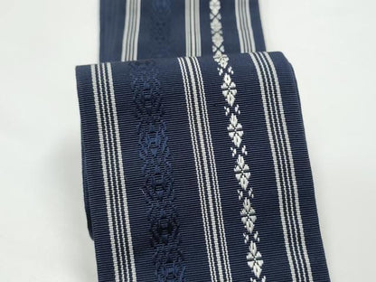 平和屋着物●男性　本場筑前博多織　角帯　献上　正絹　逸品　CABG9093hy