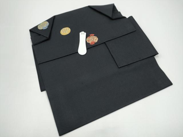 平和屋着物●つけ帯　打ち出の小槌　黒地　正絹　逸品　CABG9096hy