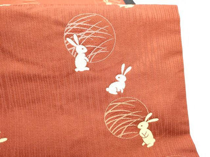 平和屋着物●全通柄　京袋帯　芝草兎文　CABG9136hy