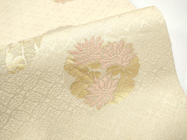 平和屋着物●西陣織　陰山織物謹製　箔屋清兵衛　六通柄袋帯　草木染　花鳥丸文　金糸　正絹　逸品　CABG9141hy