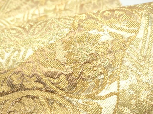 平和屋着物●西陣　川島織物　六通柄　本袋帯　吉祥花文　金糸　正絹　逸品　CABG9157hy