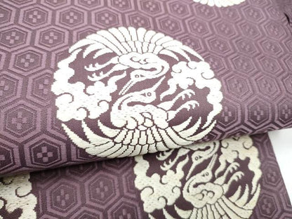 平和屋着物●俵屋　人間国宝　喜多川平朗  有職織物　九寸名古屋帯　唐織　花鳥丸文　正絹　逸品　CABG9167hy
