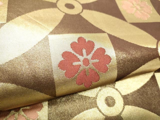 平和屋着物●西陣　川島織物　九寸名古屋帯　七宝花文　金糸　正絹　逸品　CABG9168hy