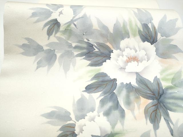 平和屋着物●九寸開き名古屋帯　手描き　牡丹　正絹　逸品　CABG9178hy