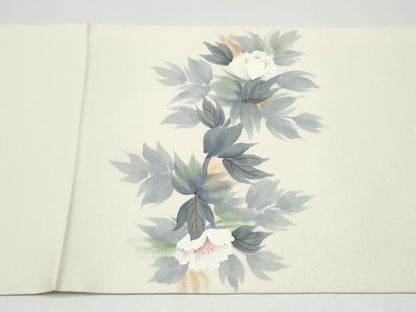 平和屋着物●九寸開き名古屋帯　手描き　牡丹　正絹　逸品　CABG9178hy