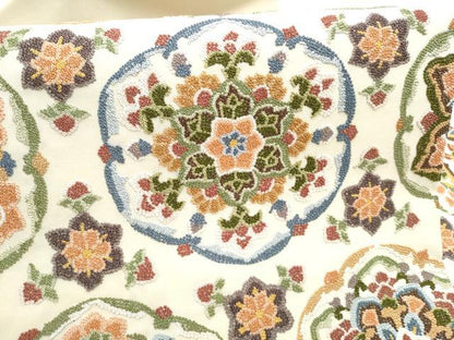 平和屋着物●中国三大刺繍　総相良刺繍　九寸名古屋帯　正倉院花文　正絹　逸品　CABG9181hy