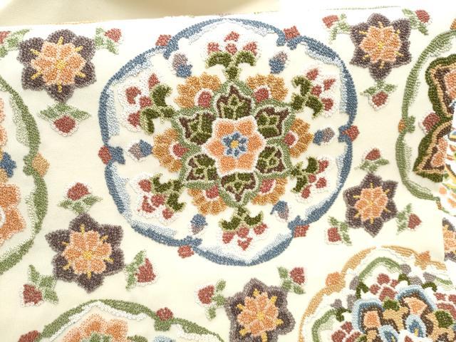 平和屋着物●中国三大刺繍　総相良刺繍　九寸名古屋帯　正倉院花文　正絹　逸品　CABG9181hy