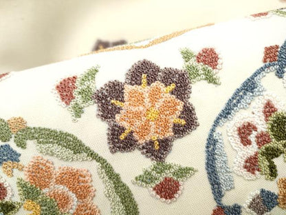 平和屋着物●中国三大刺繍　総相良刺繍　九寸名古屋帯　正倉院花文　正絹　逸品　CABG9181hy