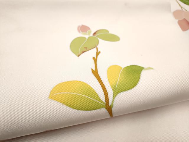 平和屋着物●塩瀬　九寸名古屋帯　友禅　枝花文　霜月　初嵐梼　正絹　逸品　CABG9189hy