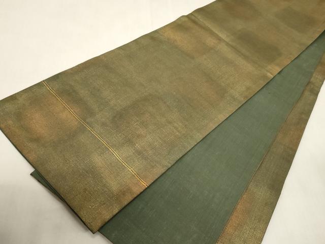 平和屋着物●中国三大刺繍　スワトウ刺繍　太鼓柄袋帯　紬地　花鳥丸文　金彩　引箔　正絹　逸品　CABG9204dy