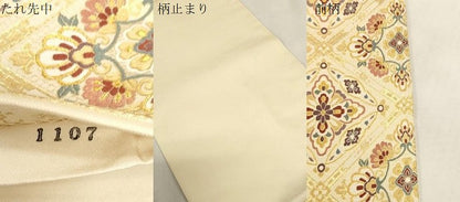 平和屋着物●六通柄袋帯　唐織　九百錦　正倉院菱紋　金糸　正絹　逸品　CABG9206dy