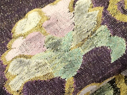 平和屋着物●太鼓柄袋帯　更紗花鳥文　金糸　三越扱い　正絹　逸品　CABG9207dy