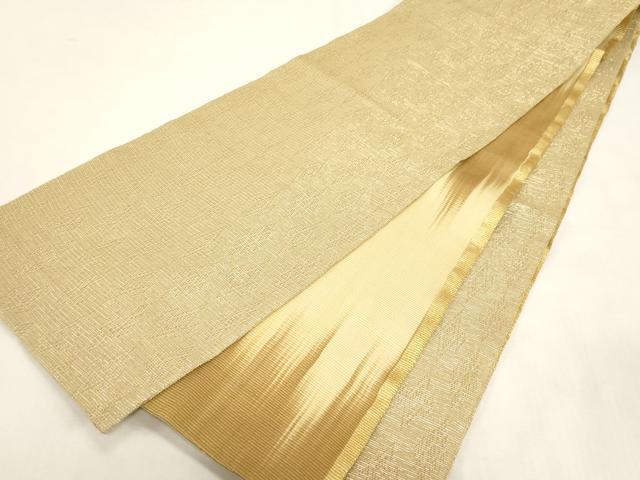 平和屋着物●ひなや工房　くむ・あむ・おる　伊豆蔵明彦　両面　太鼓柄袋帯　幾何学文　金糸　正絹　逸品　CABG9210dy