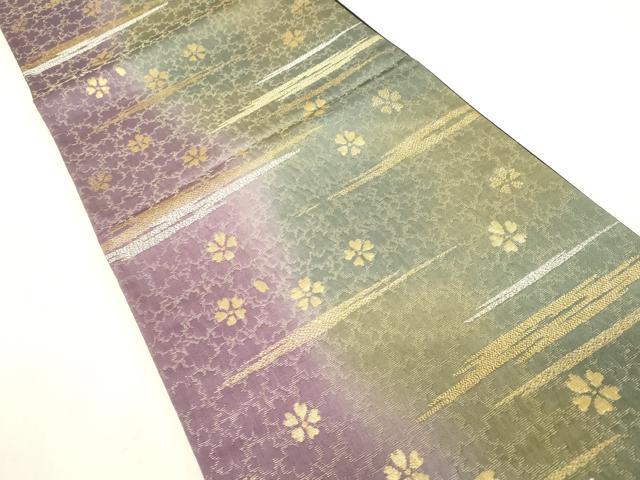 平和屋着物●両面　全通柄袋帯　霞舞桜文　金銀糸　正絹　逸品　CABG9213dy