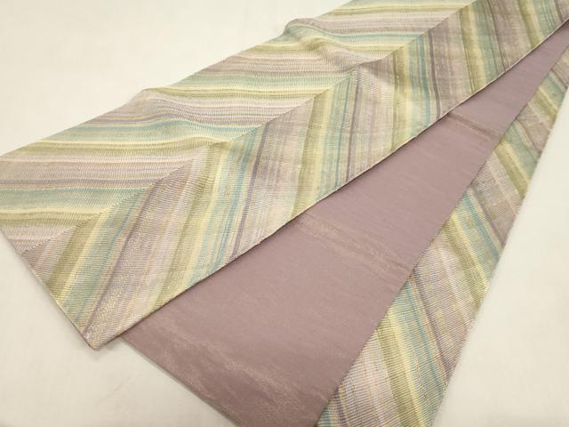 平和屋着物●ひなや工房　くむ・あむ・おる　伊豆蔵明彦　唐組　全通柄袋帯　幾何学文　金糸　正絹　逸品　CABG9216dy