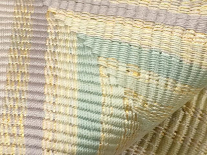 平和屋着物●ひなや工房　くむ・あむ・おる　伊豆蔵明彦　唐組　全通柄袋帯　幾何学文　金糸　正絹　逸品　CABG9216dy