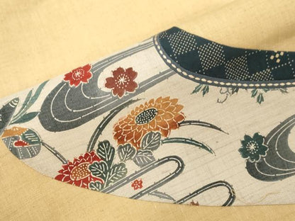 平和屋着物●九寸名古屋帯　紬地　切嵌流水花鳥文　正絹　逸品　CABG9236dy