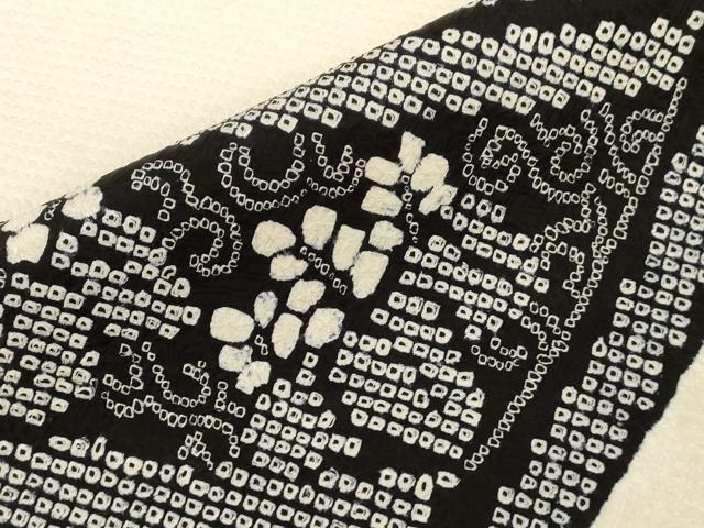 平和屋着物●九寸名古屋帯　総絞り　花唐草文　正絹　逸品　CABG9239dy