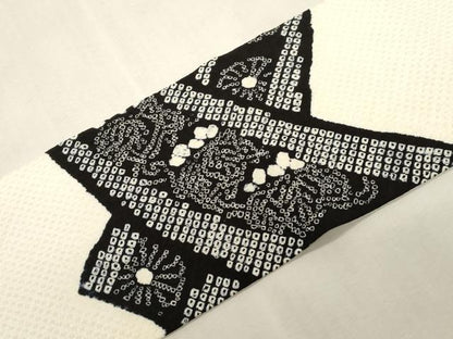 平和屋着物●九寸名古屋帯　総絞り　花唐草文　正絹　逸品　CABG9239dy