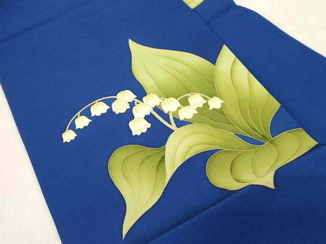 平和屋着物●塩瀬　九寸名古屋帯　スズラン　金彩　正絹　逸品　CABG9240dy