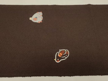 平和屋着物●八寸名古屋帯　海老　動物文　金糸　正絹　逸品　CABG9243dy