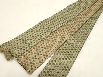 平和屋着物●男性　本場筑前博多織　両面　角帯　幾何学文　正絹　逸品　未使用　CABG9248dy