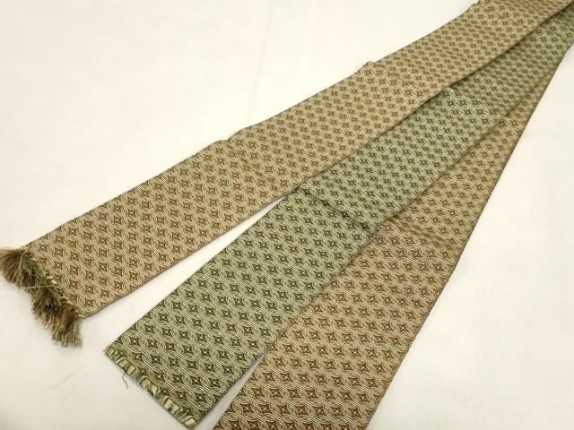 平和屋着物●男性　本場筑前博多織　両面　角帯　幾何学文　正絹　逸品　未使用　CABG9248dy
