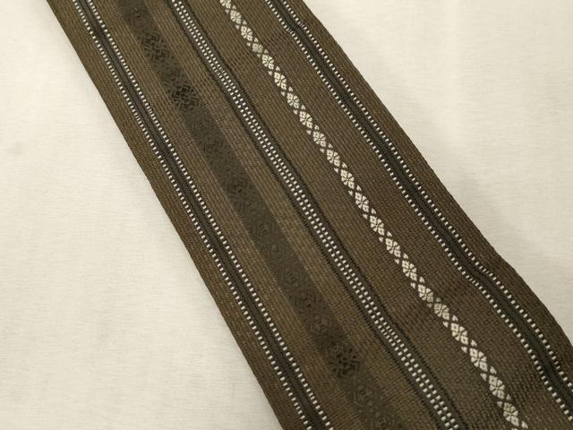 平和屋着物●男性　本場筑前博多織　角帯　献上　正絹　逸品　CABG9251dy