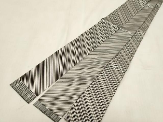 平和屋着物●男性　本場筑前博多織　角帯　斜線文　証紙付き　正絹　逸品　CABG9257dy