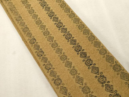 平和屋着物●男性　両面　角帯　幾何学間道　正絹　逸品　CABG9258dy