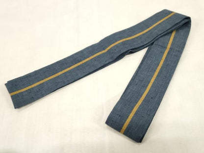 平和屋着物●男性　角帯　紬地　唐浅　縞　古渡製品　綿　未使用　CABG9264dy