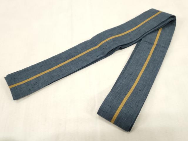 平和屋着物●男性　角帯　紬地　唐浅　縞　古渡製品　綿　未使用　CABG9264dy