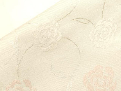 平和屋着物●ワンタッチつけ帯　草花文　銀糸　正絹　逸品　CABG9275dy