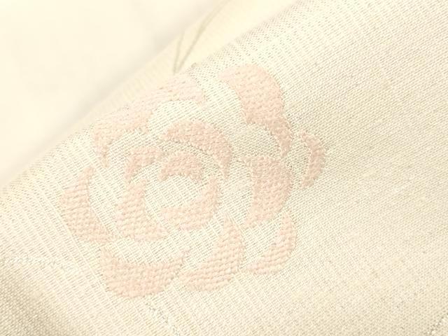 平和屋着物●ワンタッチつけ帯　草花文　銀糸　正絹　逸品　CABG9275dy