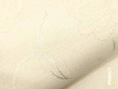 平和屋着物●ワンタッチつけ帯　草花文　銀糸　正絹　逸品　CABG9275dy