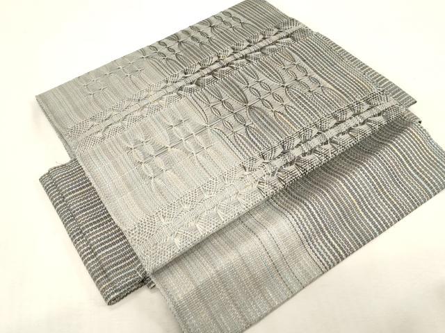 平和屋着物▽つけ帯　スリーシーズン　春夏秋　幾何学文　金銀糸　正絹　逸品　CABG9276dy