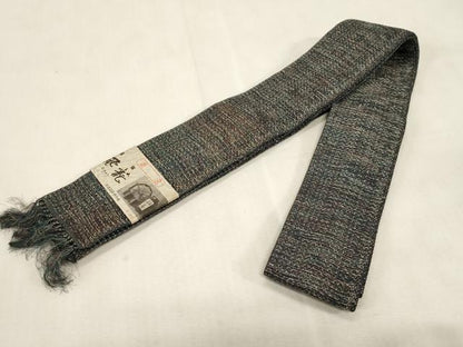 平和屋着物●男性　本場筑前博多織　角帯　茶染　飛龍　共箱付き　正絹　逸品　CABG9288dy