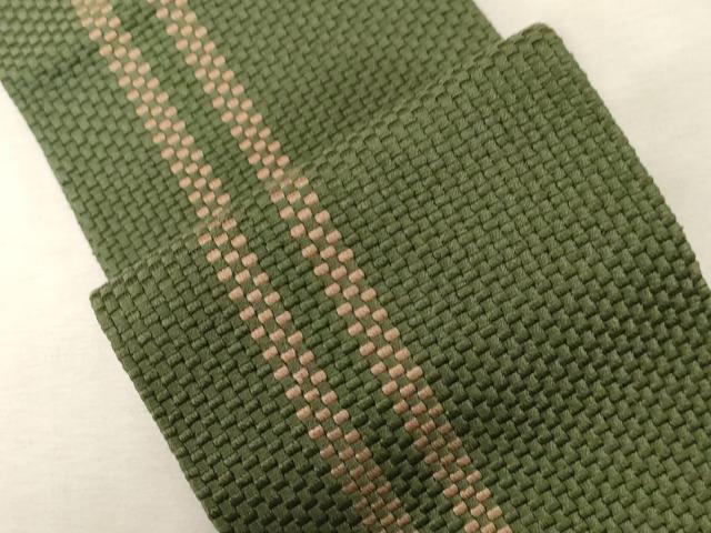 平和屋着物●男性　本場筑前博多織　角帯　縞　証紙付き　正絹　逸品　CABG9292dy