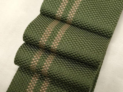 平和屋着物●男性　本場筑前博多織　角帯　縞　証紙付き　正絹　逸品　CABG9292dy