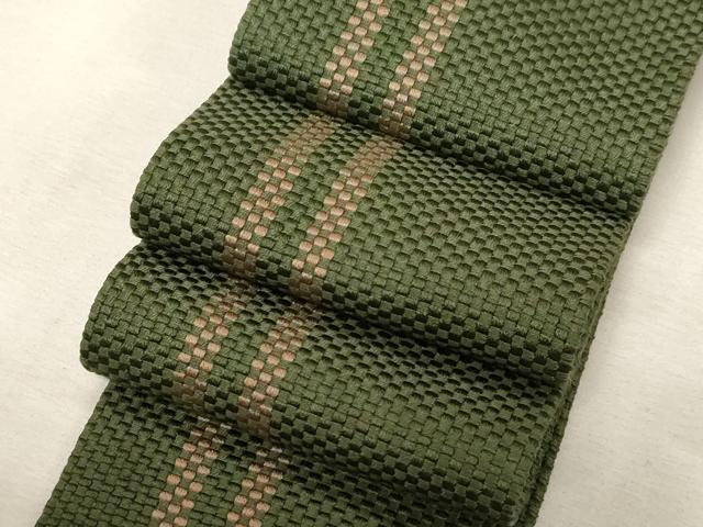 平和屋着物●男性　本場筑前博多織　角帯　縞　証紙付き　正絹　逸品　CABG9292dy