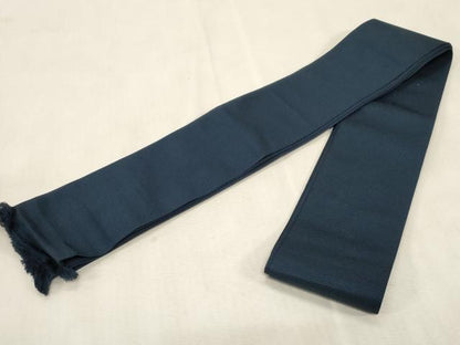 平和屋着物●男性　本場筑前博多織　角帯　濃紺地　正絹　逸品　CABG9297dy