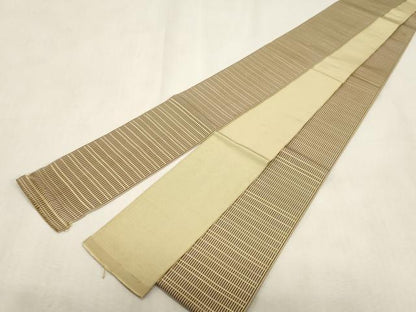 平和屋着物●男性　本場筑前博多織　角帯　横段文　正絹　逸品　CABG9299dy