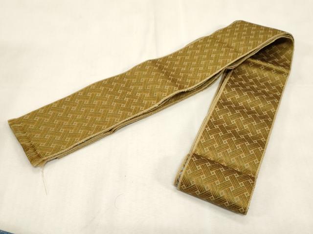 平和屋着物●男性　本場筑前博多織　角帯　籠目文　正絹　逸品　CABG9301dy