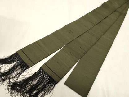 平和屋着物●男性　綴れ　角帯　紬地　霞文　正絹　逸品　CABG9302dy