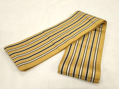 平和屋着物●本場筑前博多織　両面　半幅帯　献上　正絹　逸品　CABG9310dy